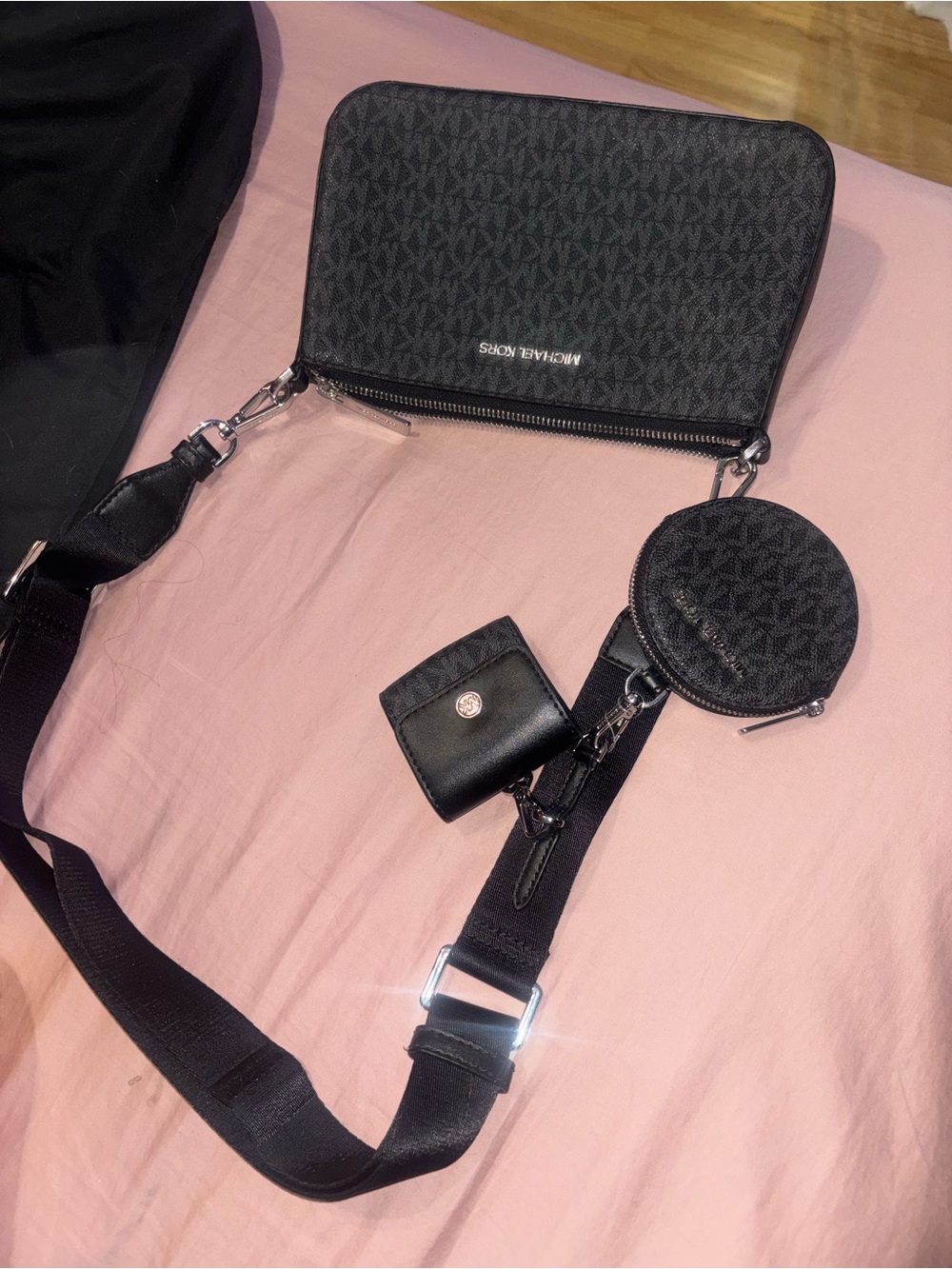 Michael Kors Black Logo Trio Crossbody Set
